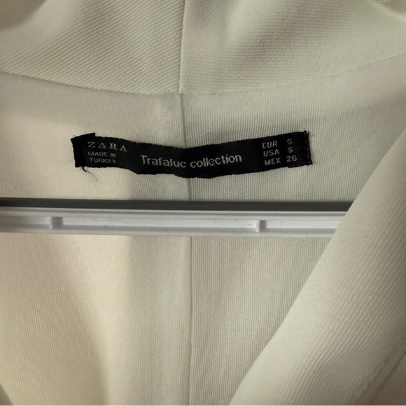 Zara Cream Buttoned Blouse with Mandarin Collar Womens Small - Picture 6 of 6